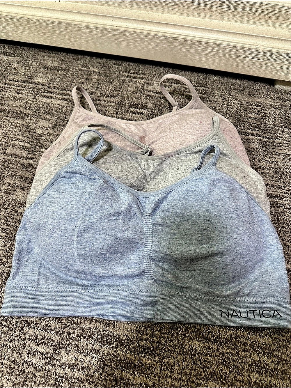 Nautica Women's Sports Bra Set Blue & Pink XL
